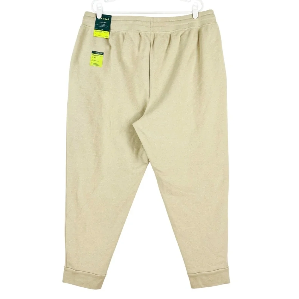 Tek Gear Men's Ultrasoft Fleece Beige Jogger Pants Big Tall Size 2XB Relaxed NWT